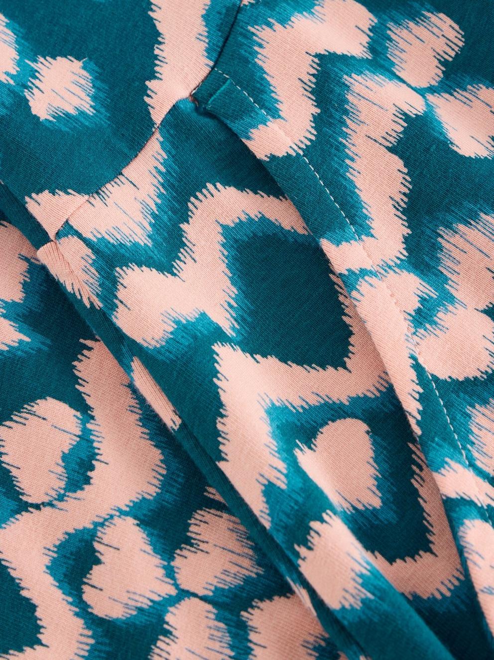Olivia Jersey Dress in TEAL PR - FLAT DETAIL