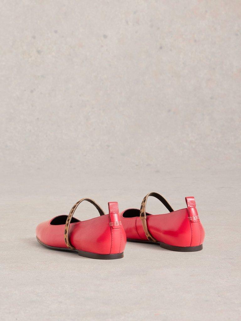 Minnie Strap Ballerina Leather in BRT PINK - FLAT BACK