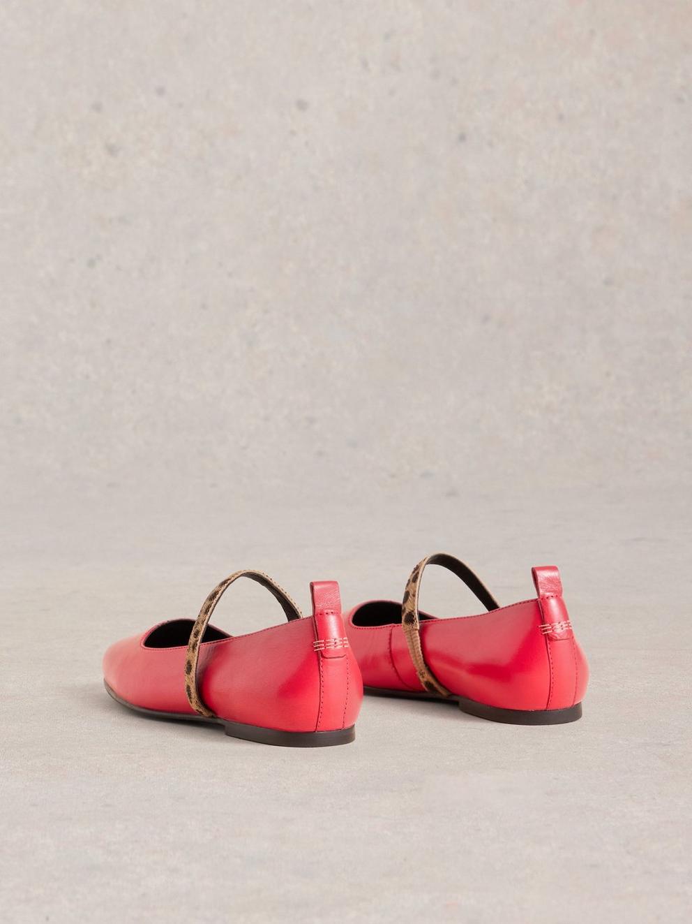 Minnie Strap Ballerina Leather in BRT PINK - FLAT BACK