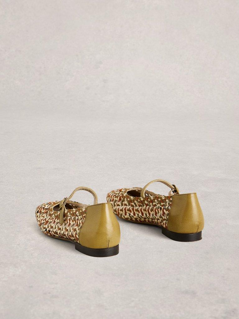 Winnie Woven Ballerina  in GREEN MLT - FLAT BACK