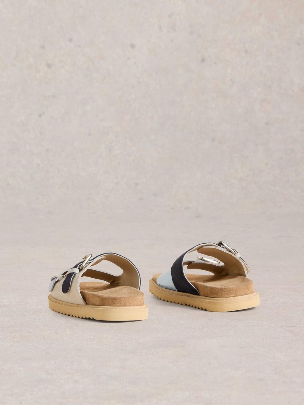 Patty Footbed Sandal in BLUE MLT - FLAT BACK