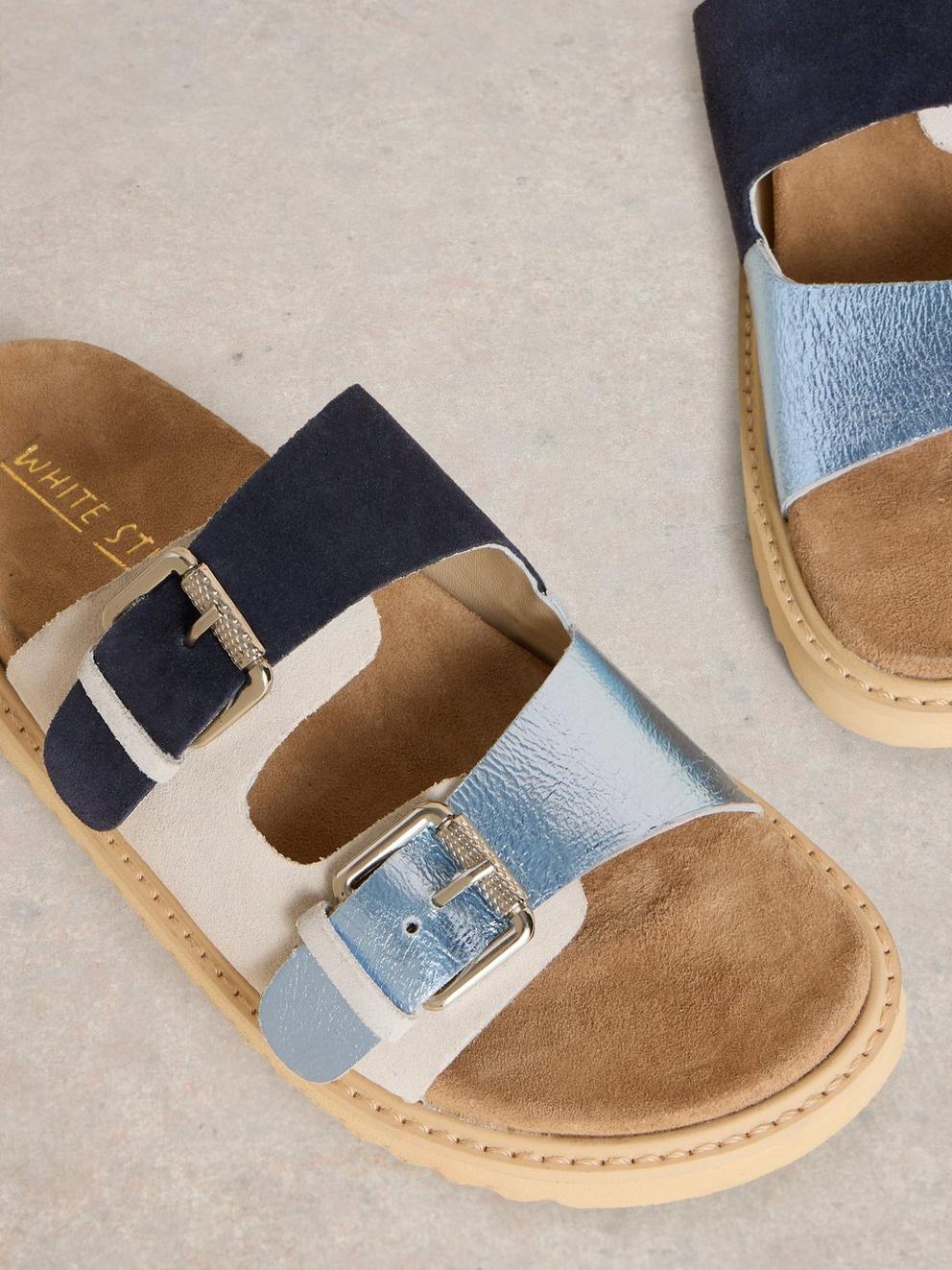 Patty Footbed Sandal in BLUE MLT - FLAT DETAIL