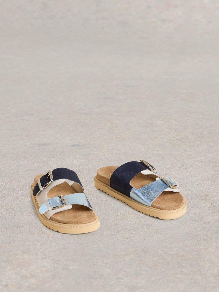 Patty Footbed Sandal in BLUE MLT - FLAT FRONT