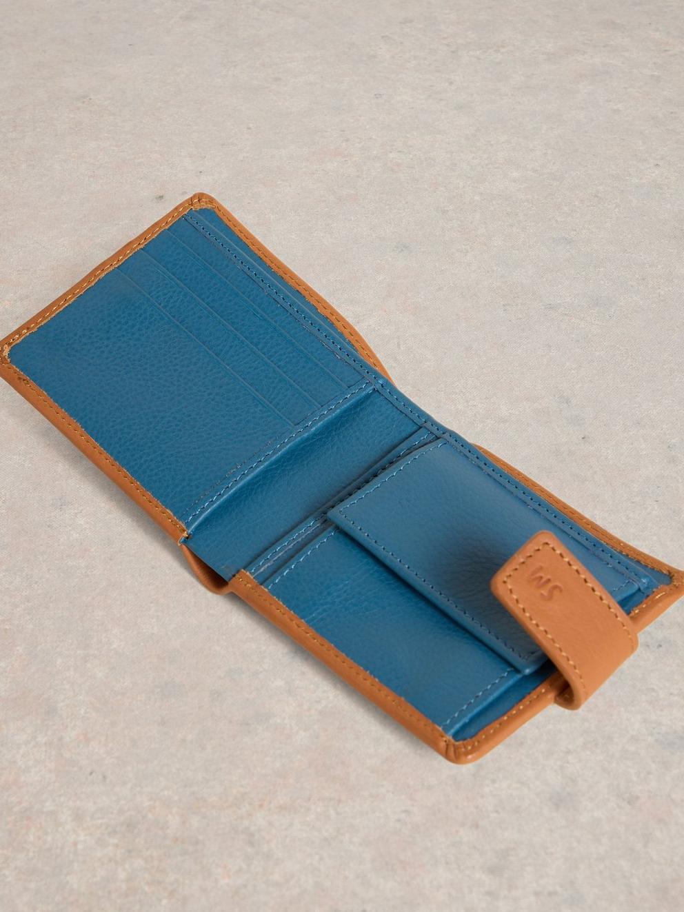 Rufus Leather Wallet in TAN MULTI - FLAT DETAIL