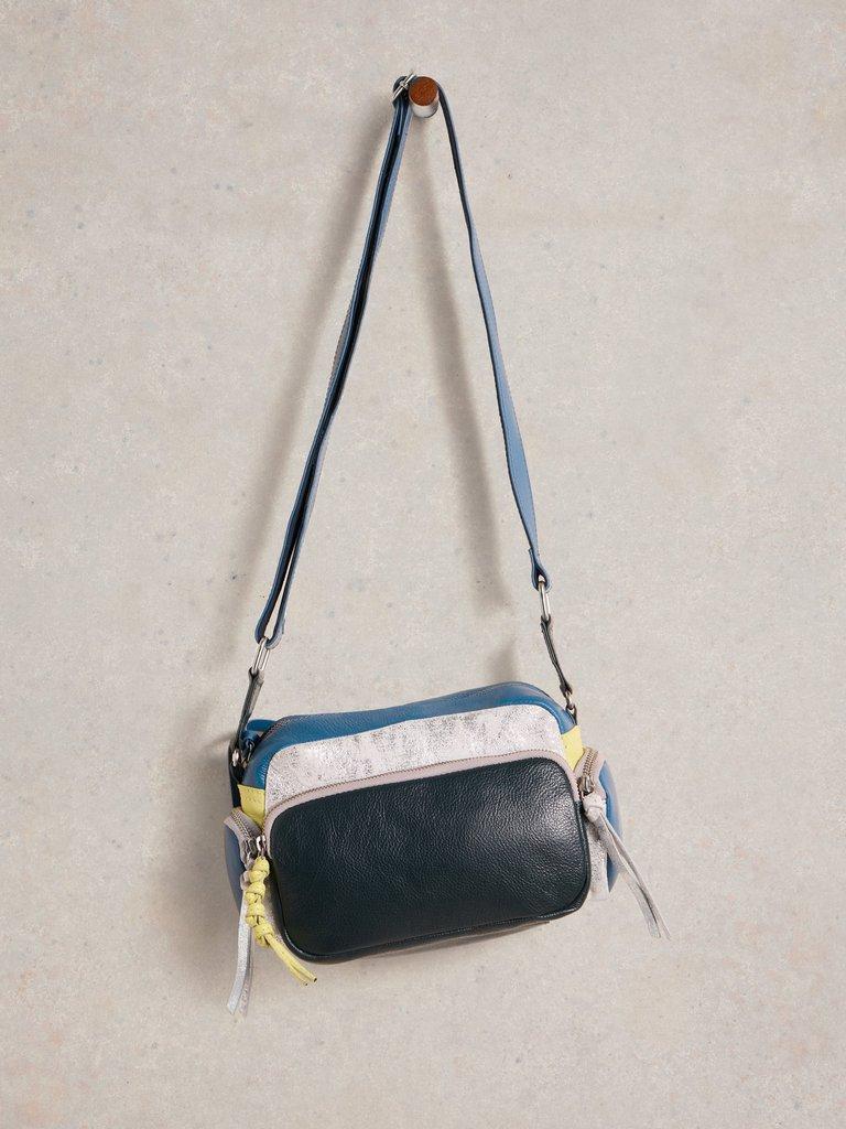 Lana Zip Camera Bag in NAVY MULTI - FLAT FRONT