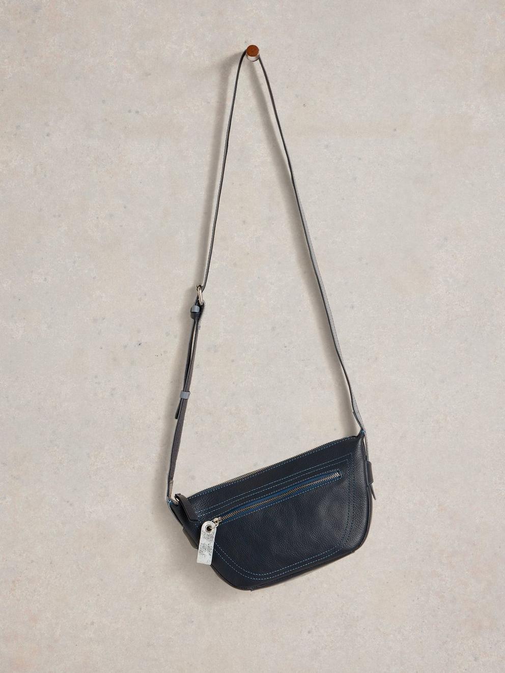 Caro Crossbody Bag in NAVY MULTI - FLAT FRONT