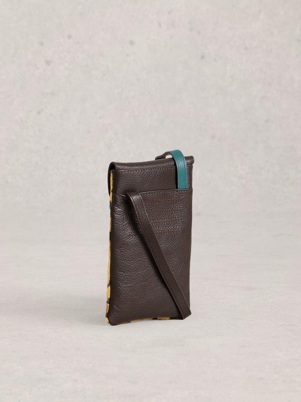 Leather Coco Phone Bag in BROWN MLT - FLAT BACK