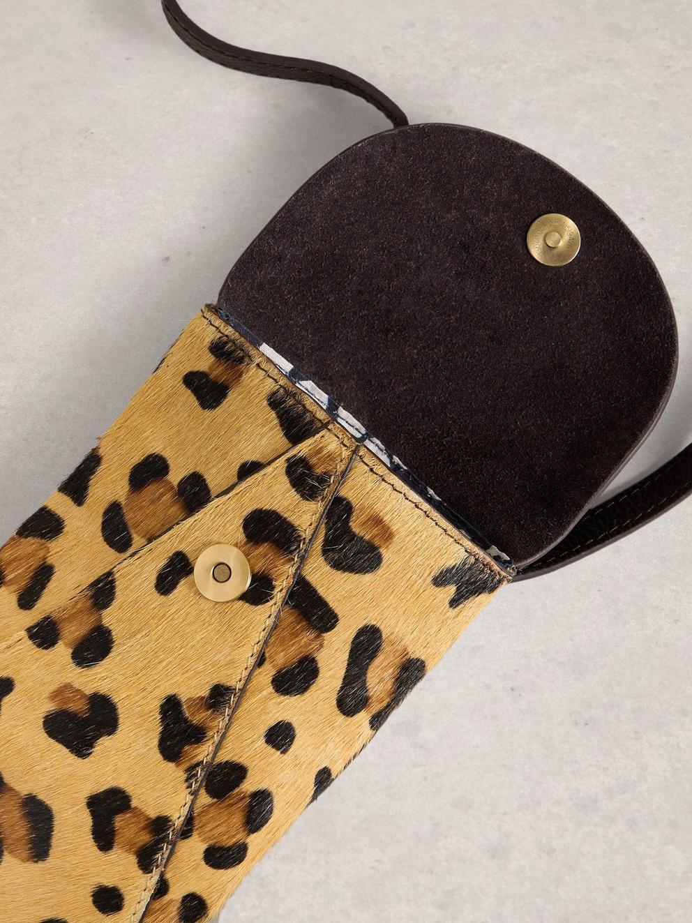 Leather Coco Phone Bag in BROWN MLT - FLAT DETAIL
