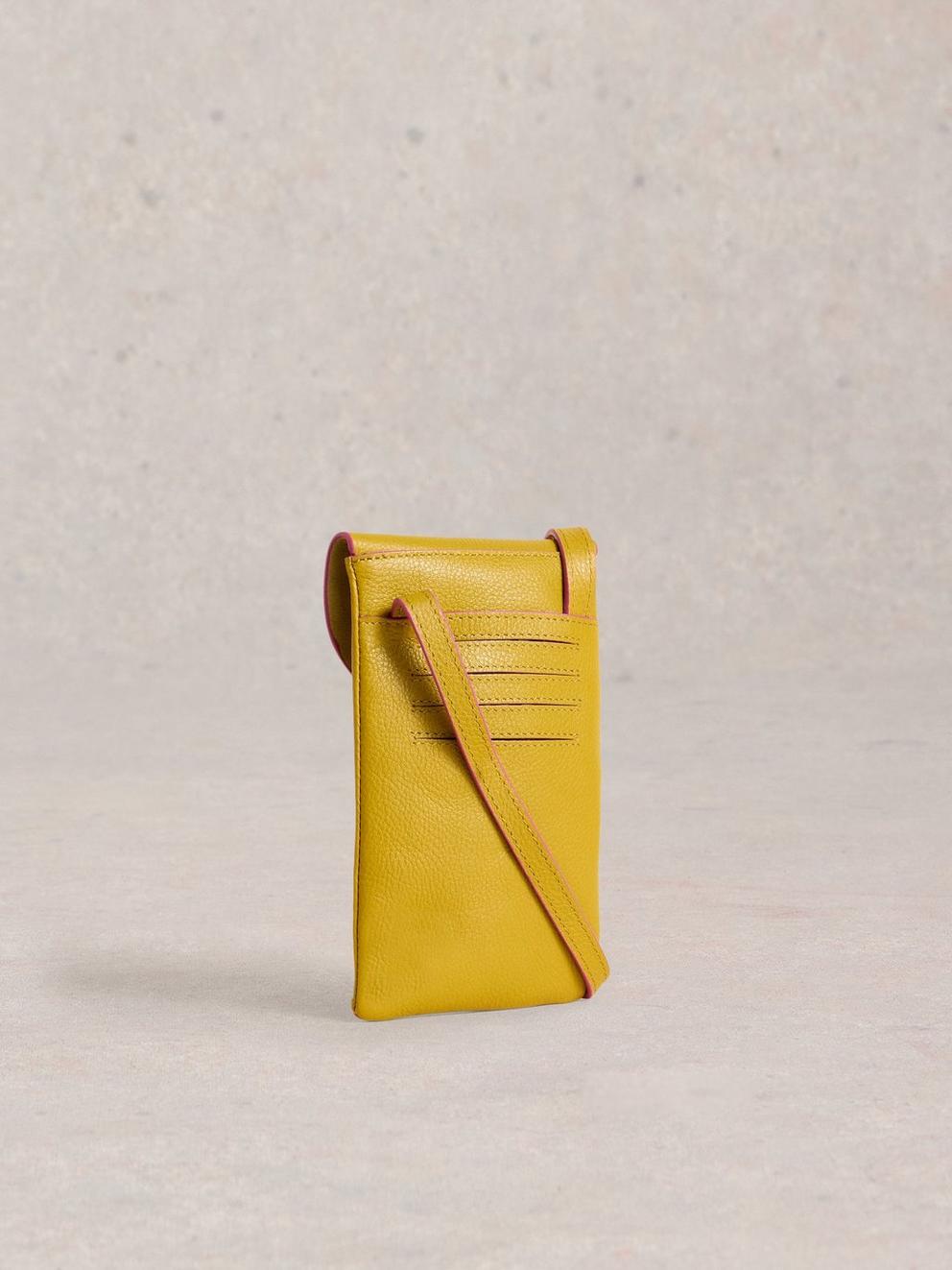 Leather Coco Phone Bag in DK CHART - FLAT BACK