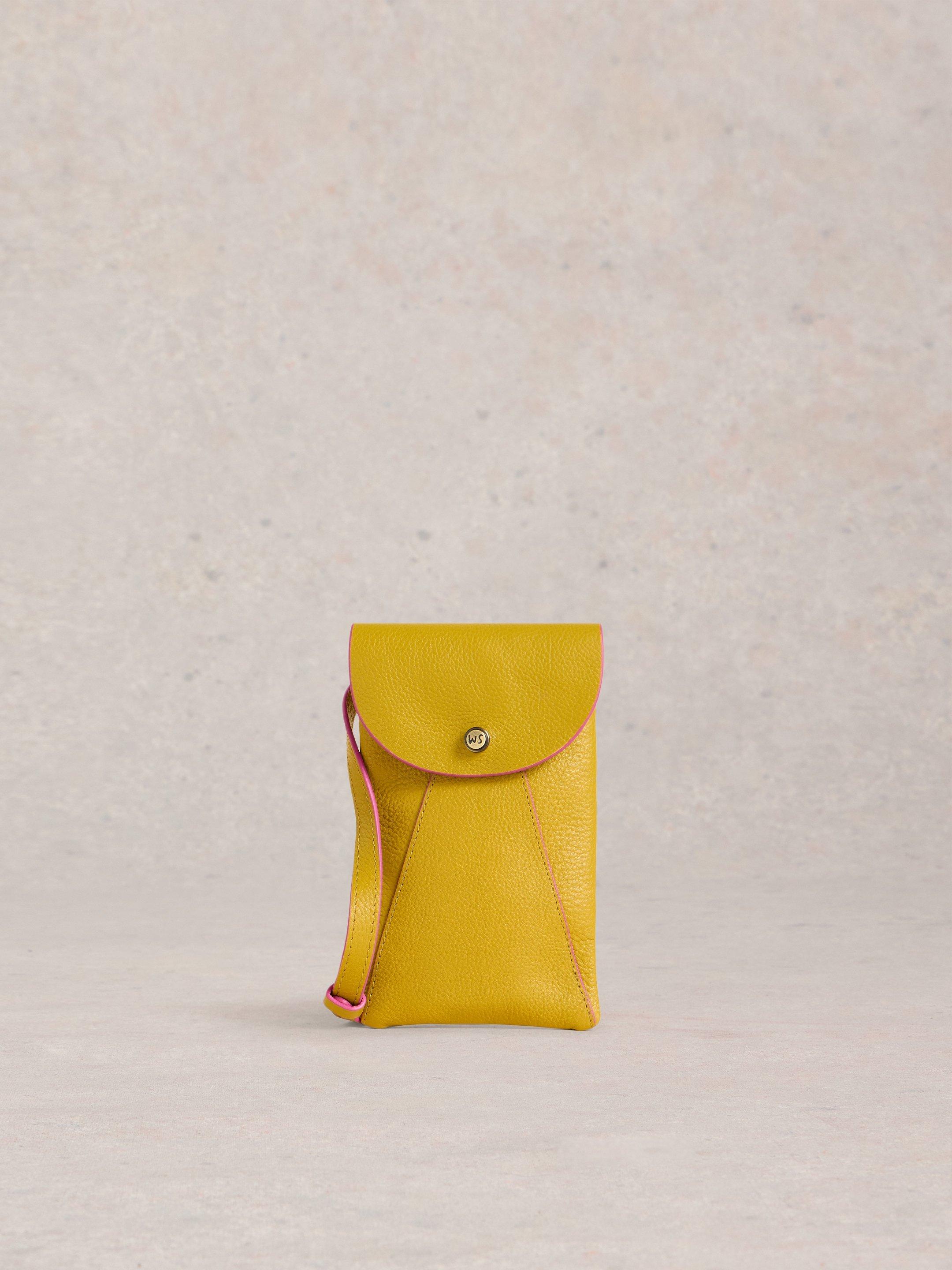 Leather Coco Phone Bag in DARK CHARTREUSE | White Stuff US