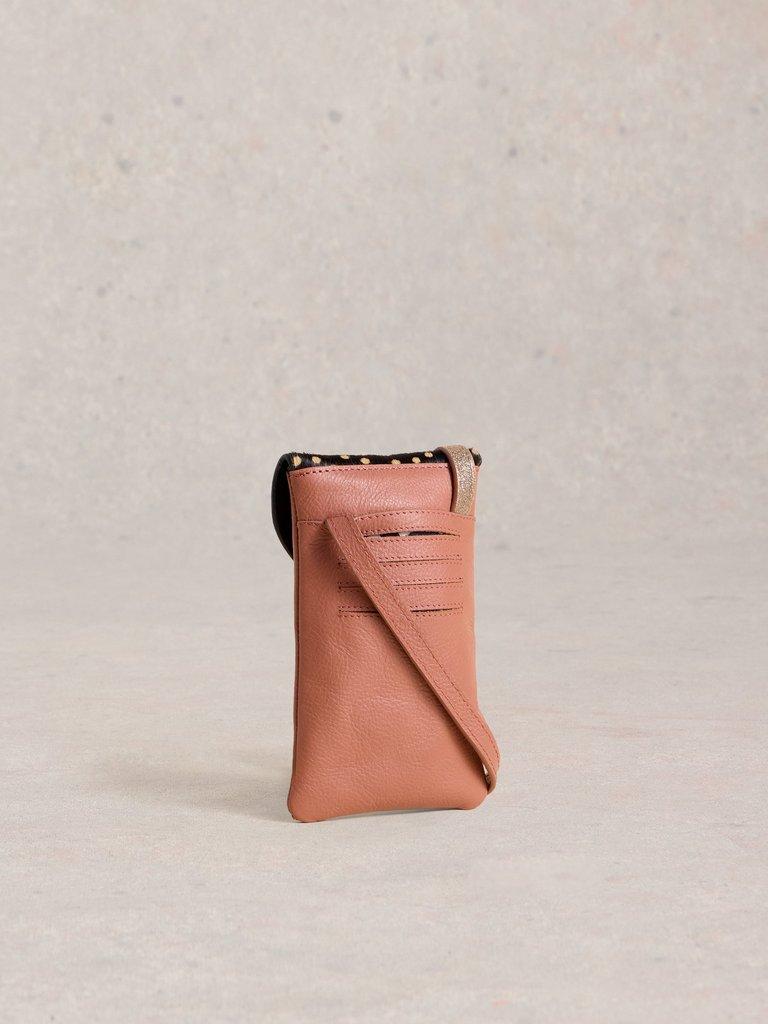 Leather Coco Phone Bag in PINK MLT - FLAT BACK