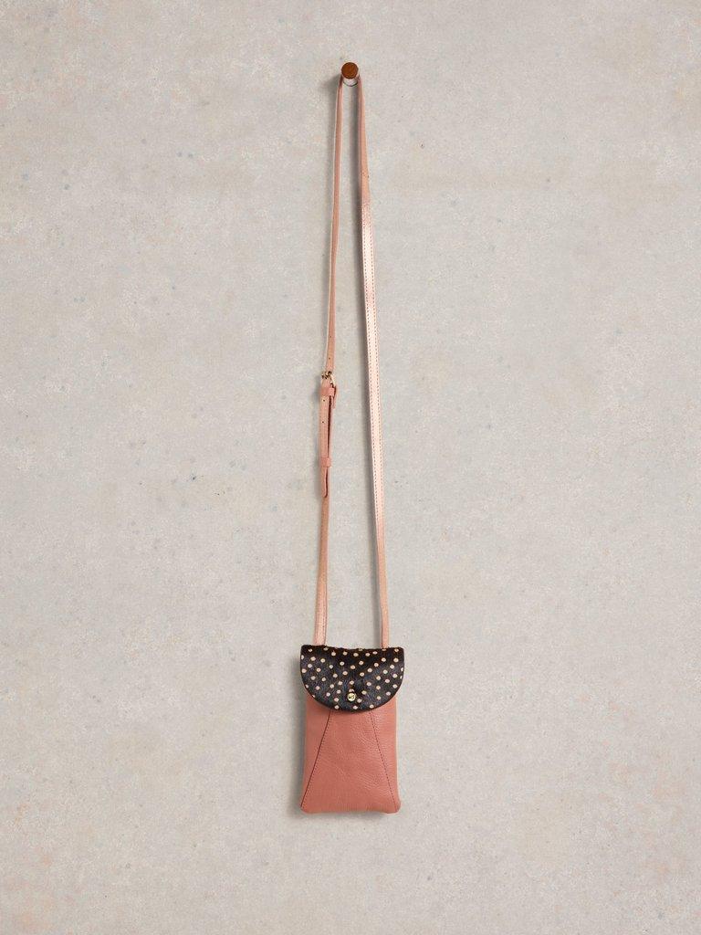 Leather Coco Phone Bag in PINK MLT - FLAT FRONT