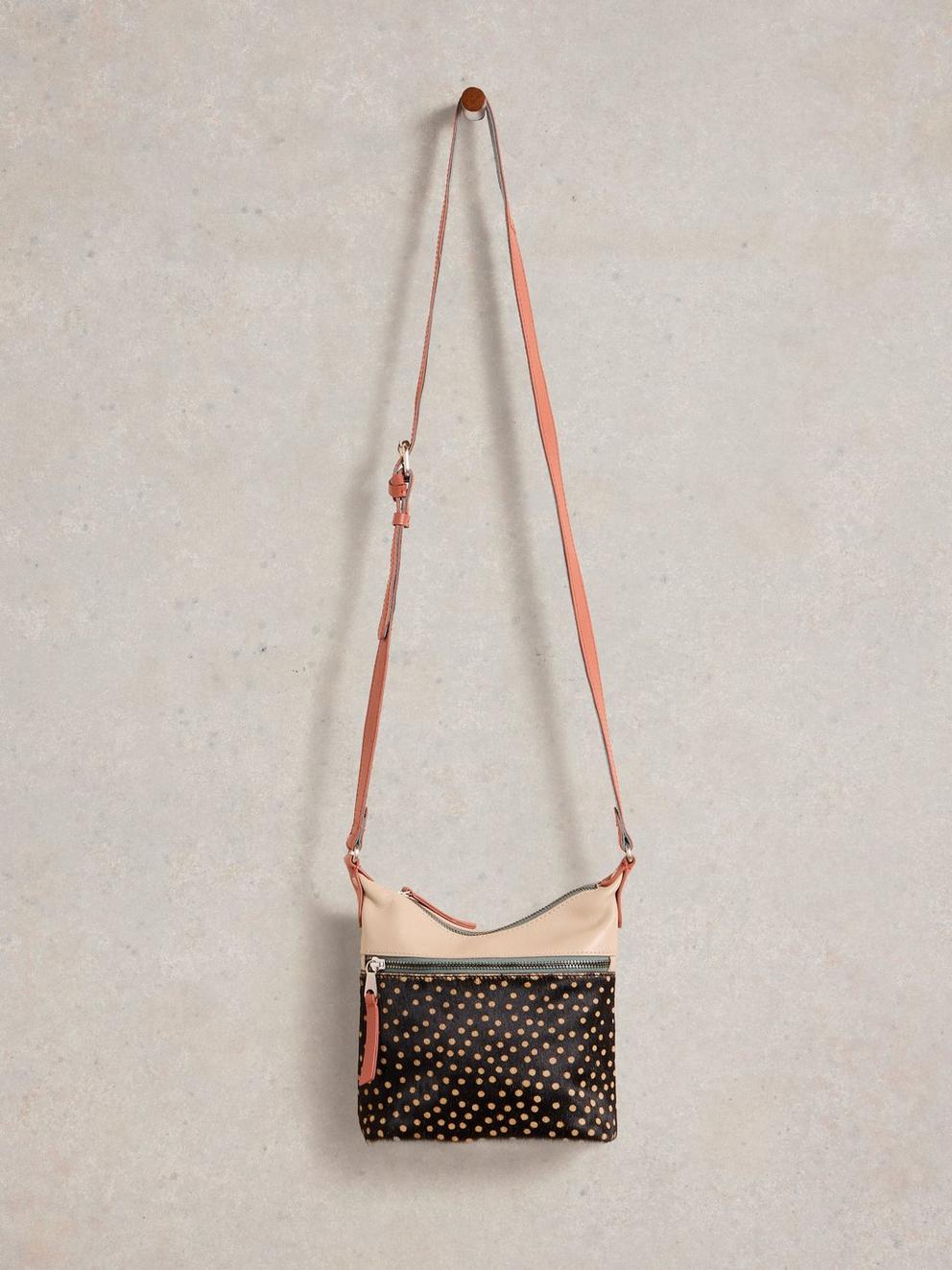 Mini Farrah Leather Crossbody in BLK MLT - FLAT FRONT