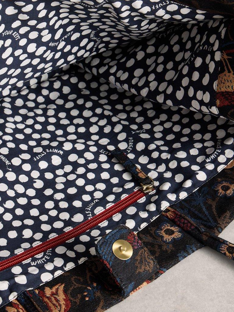 Jasmine Jacquard Tote in BLK MLT - FLAT DETAIL