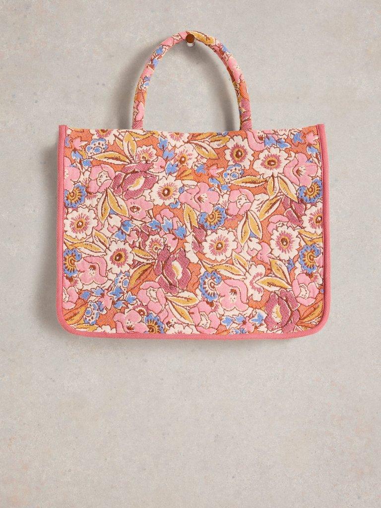 Jasmine Jacquard Tote in PINK MLT - FLAT FRONT