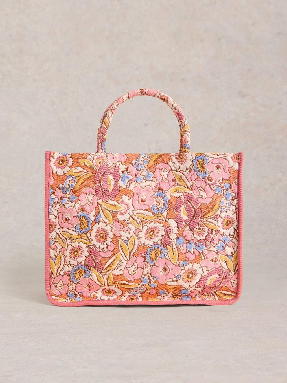 Jasmine Jacquard Tote in PINK MLT - LIFESTYLE