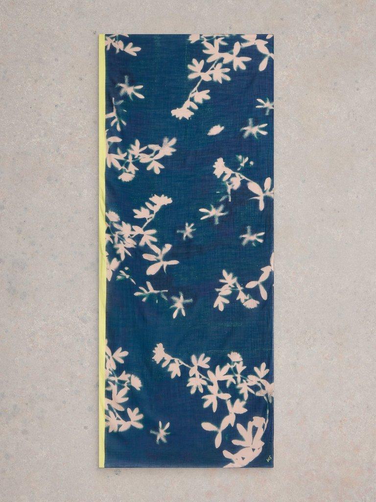 Cherry Blossom Scarf in BLUE MLT - FLAT BACK