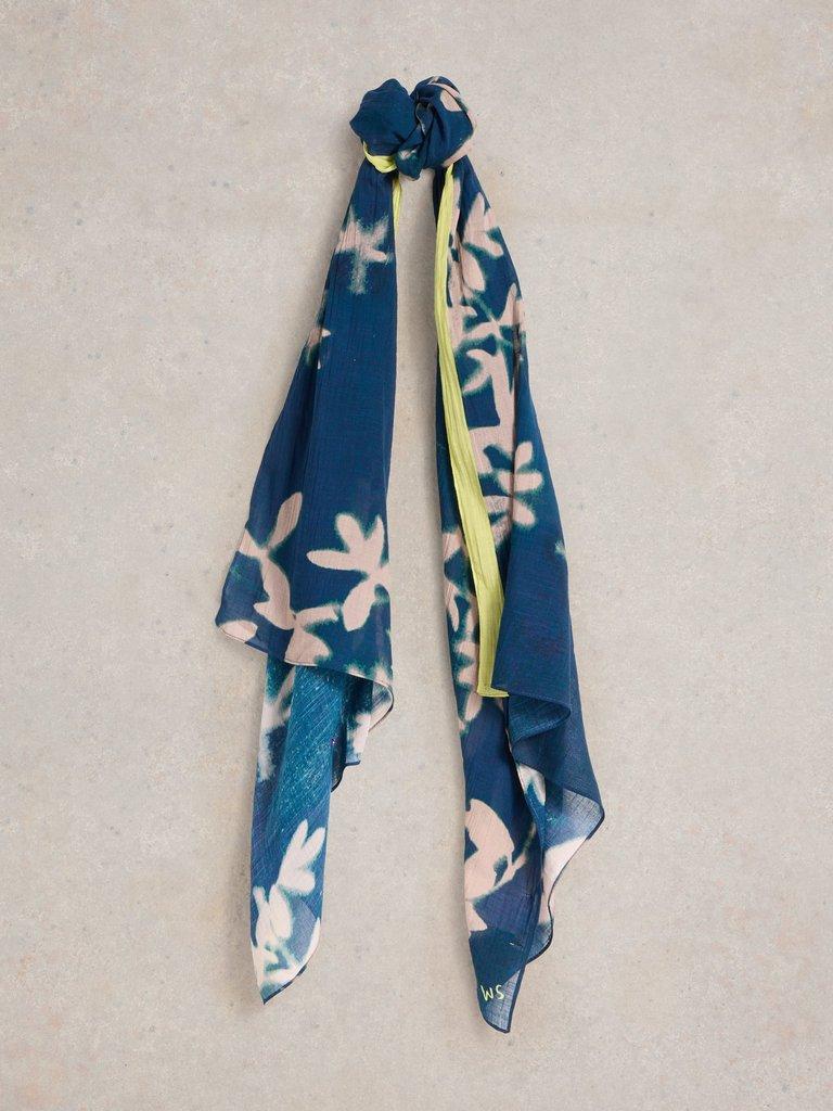 Cherry Blossom Scarf in BLUE MLT - FLAT FRONT