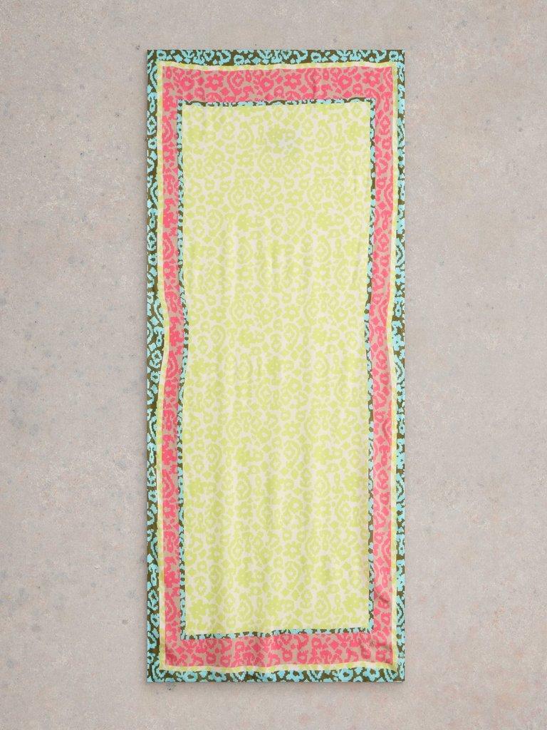 Animal Patchwork Scarf in YELLOW MLT - FLAT BACK