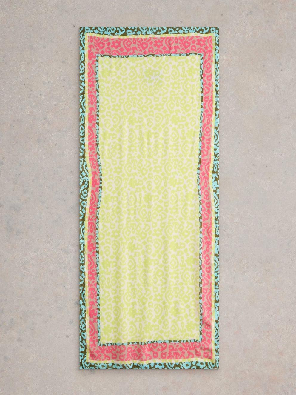 Animal Patchwork Scarf in YELLOW MLT - FLAT BACK