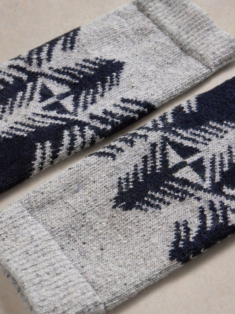 Forest Scenic Wool Mix Sock in BLUE MLT - FLAT DETAIL