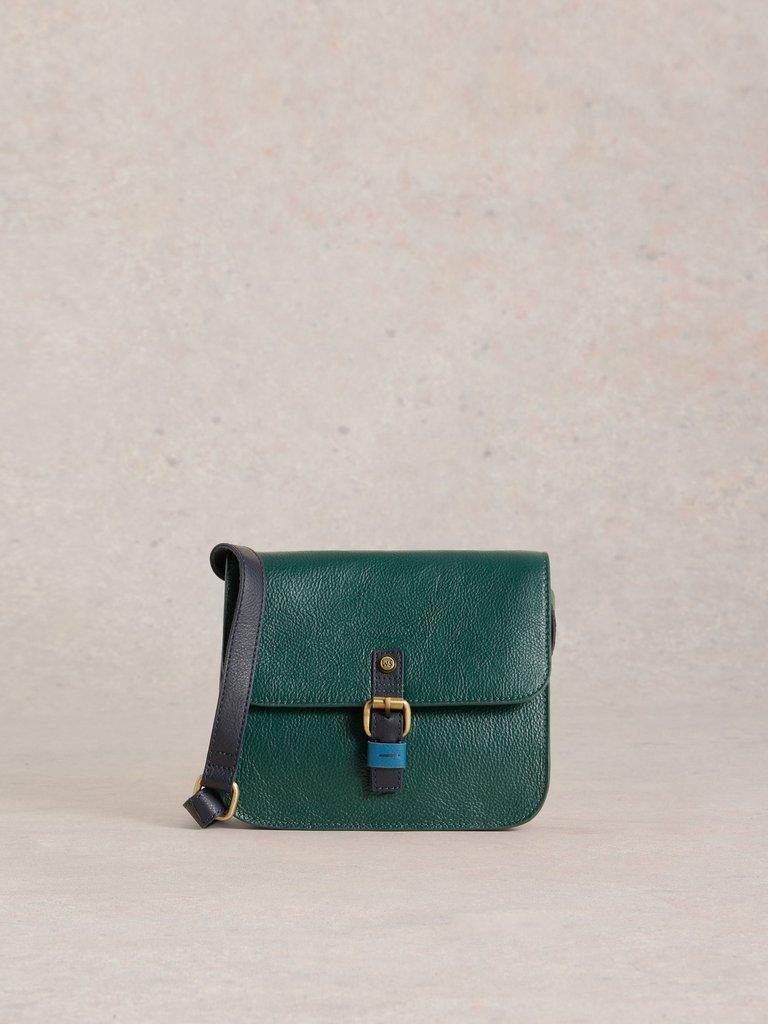 Eve Leather Buckle Satchel in DK GREEN - LIFESTYLE