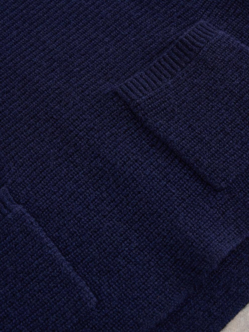 CARLI WOOL JUMPER in DARK NAVY - FLAT DETAIL