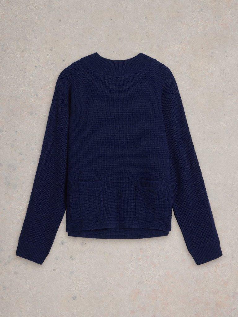 CARLI WOOL JUMPER in DARK NAVY - FLAT FRONT