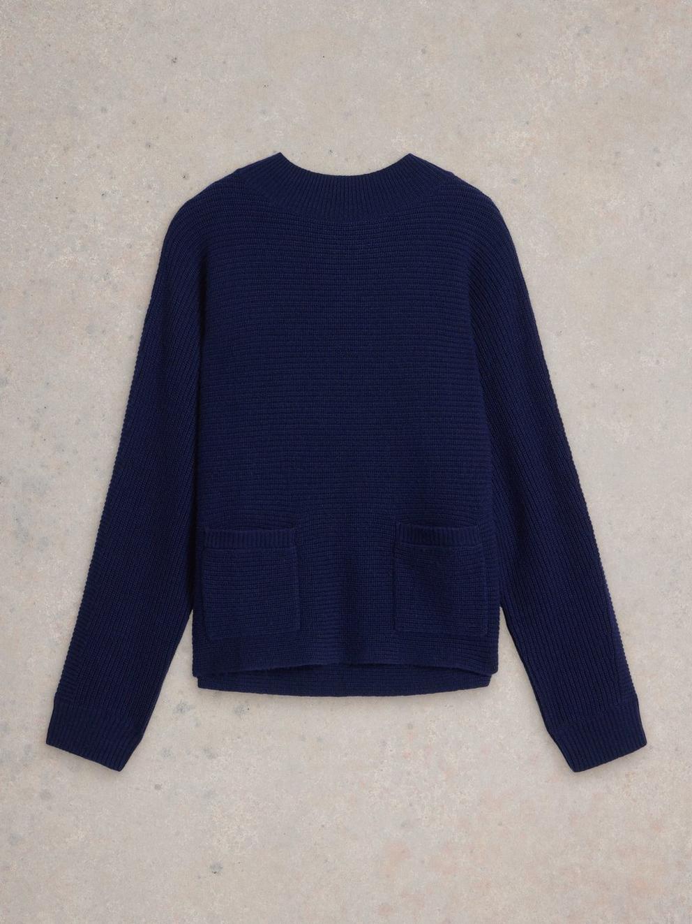 CARLI WOOL JUMPER in DARK NAVY - FLAT FRONT