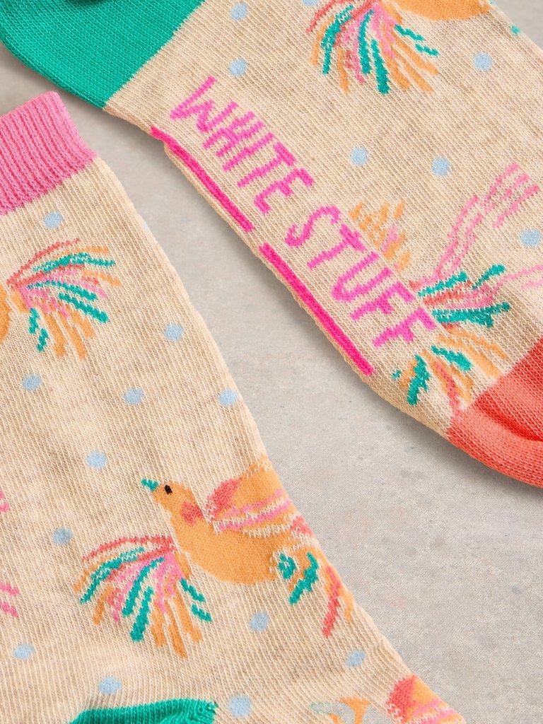 Canyon Bird Ankle Sock in NAT PR - FLAT DETAIL