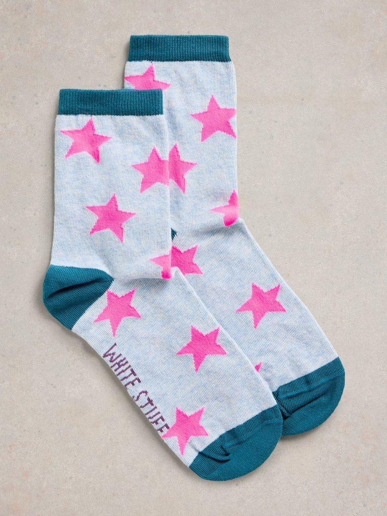 Star Ankle Sock in PINK MLT - FLAT FRONT