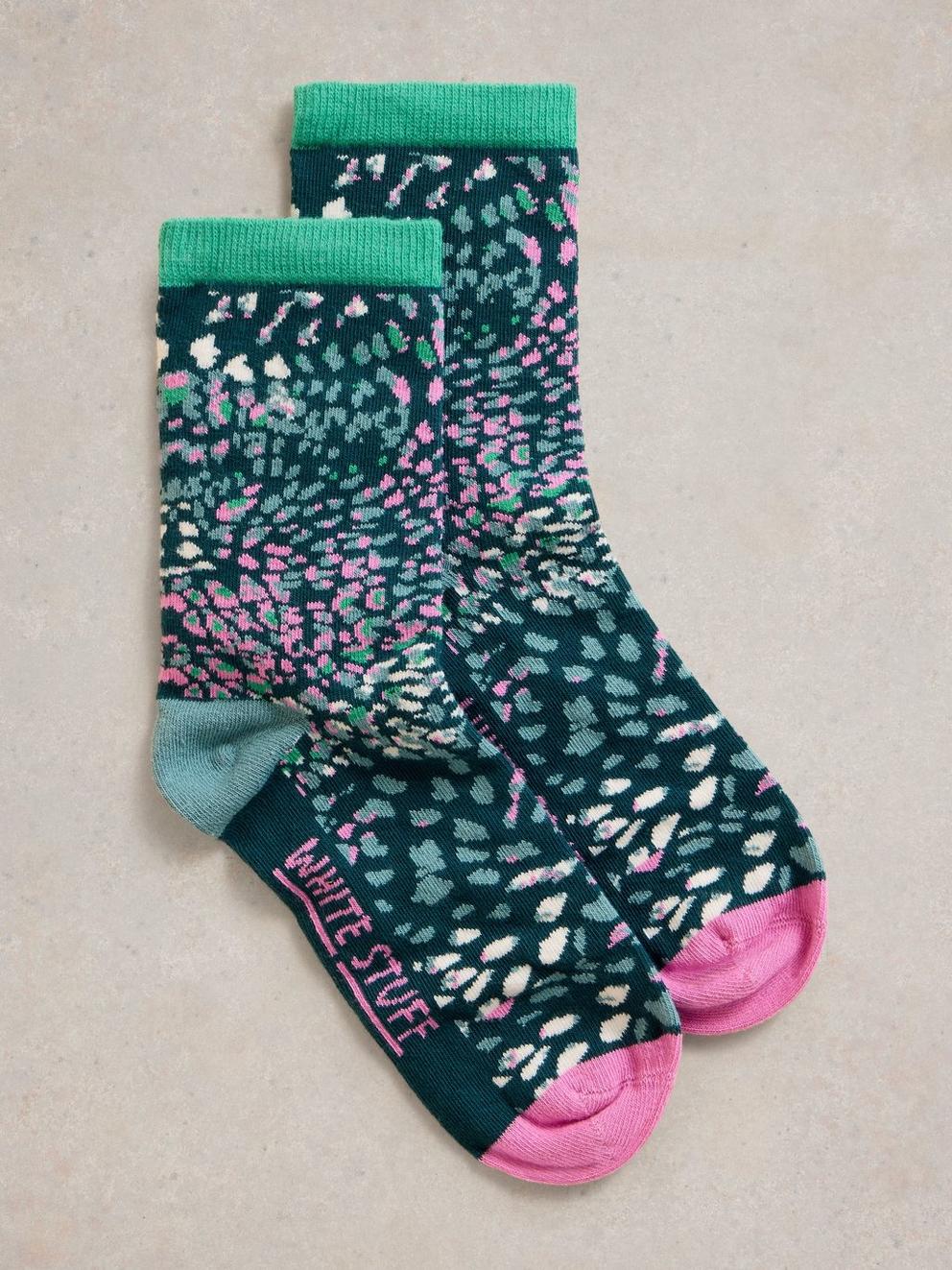 Firework Ankle Sock in BLK PR - FLAT FRONT