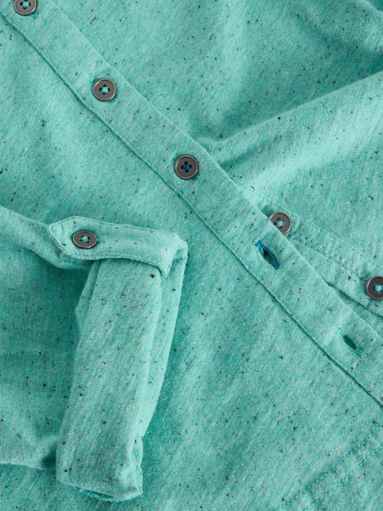 ANNIE POCKET JERSEY SHIRT in BRT BLUE - FLAT DETAIL