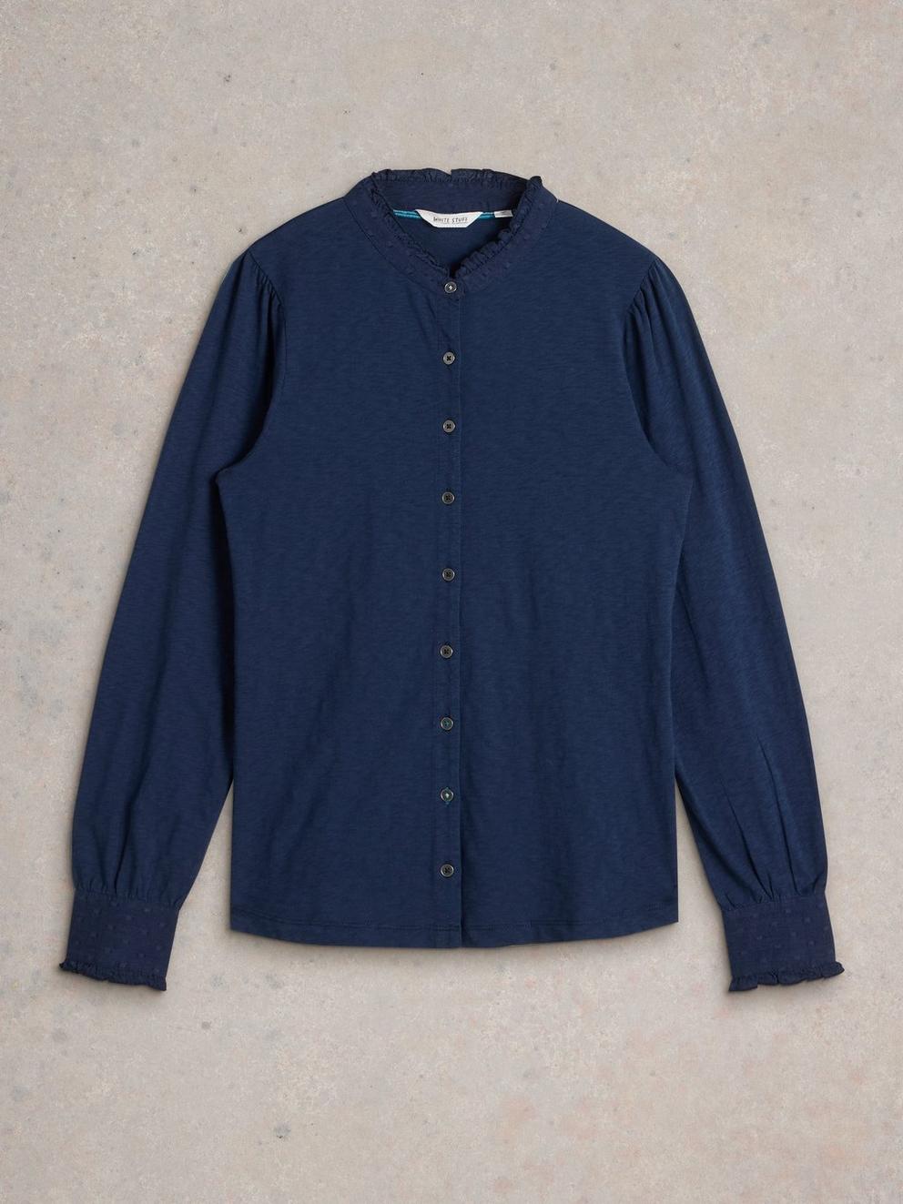 JESSICA SHIRT in DARK NAVY - FLAT FRONT