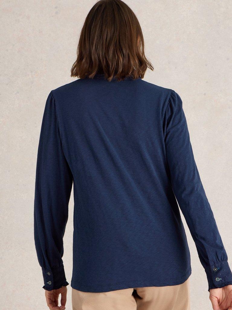 JESSICA SHIRT in DARK NAVY - MODEL BACK