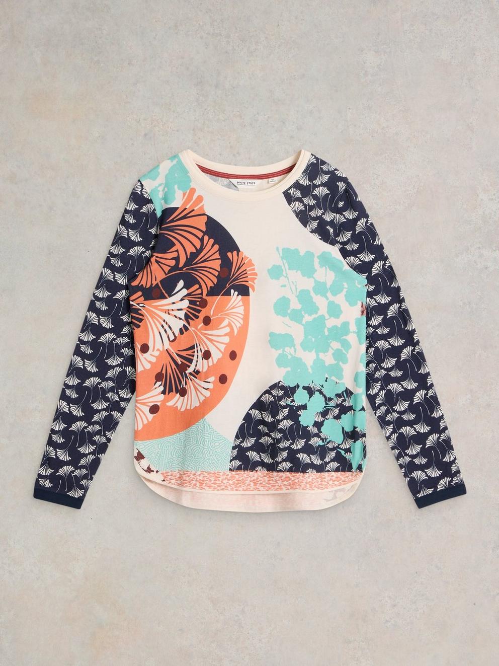 CLARA CREW NECK TSHIRT in BLUE PR - FLAT FRONT