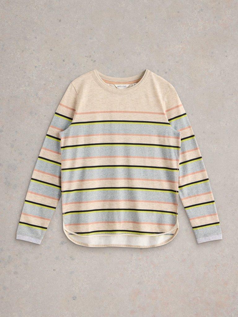 CLARA CREW NECK TSHIRT in GREY MLT - FLAT FRONT