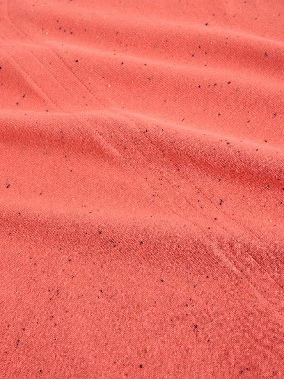 NELLY NEP LS TEE in MID CORAL - FLAT DETAIL