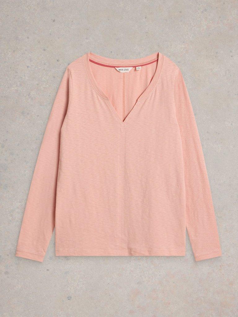 NELLY NECK TEE in DUS PINK - FLAT FRONT