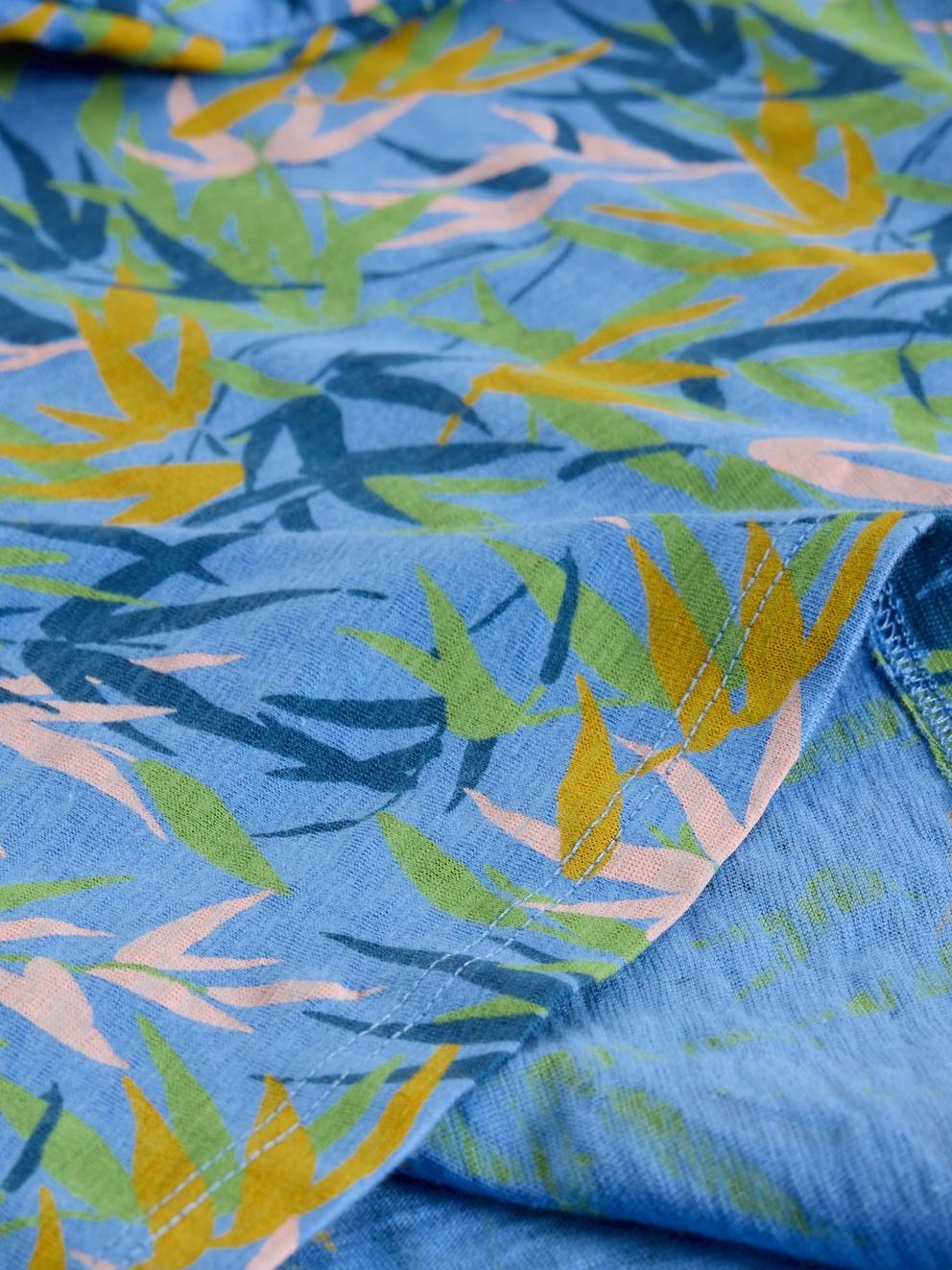 ABBIE SHORT SLEEVE TEE in BLUE PR - FLAT DETAIL