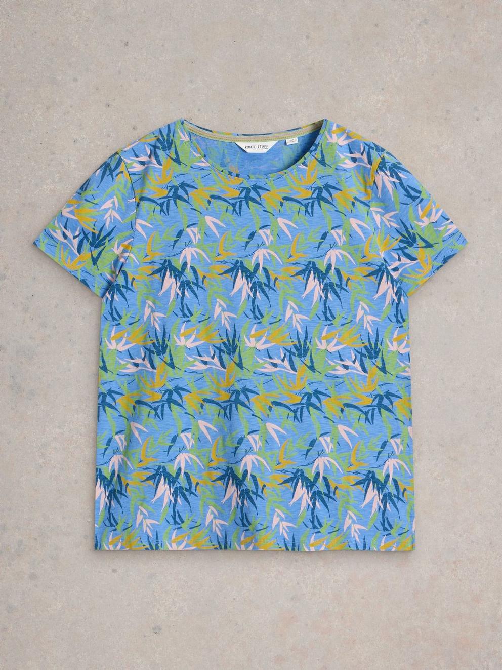 ABBIE SHORT SLEEVE TEE in BLUE PR - FLAT FRONT