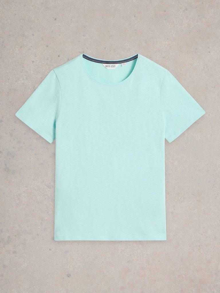 ABBIE SHORT SLEEVE TEE in LGT BLUE - FLAT FRONT