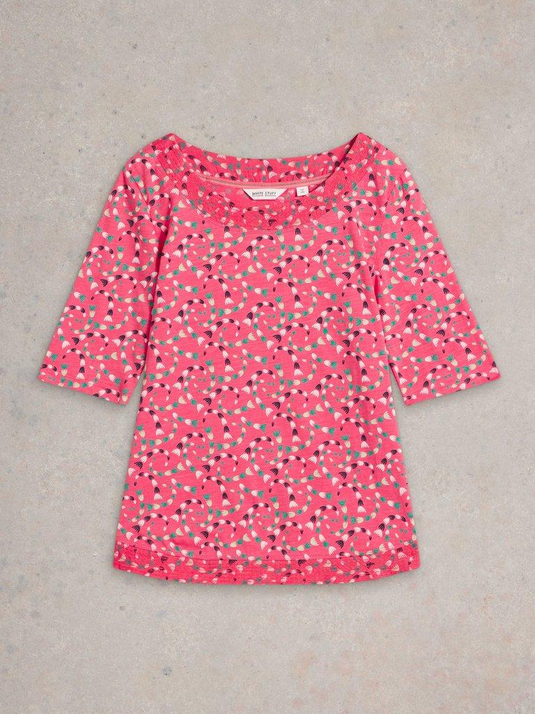 WEAVER JERSEY TEE in CORAL PR - FLAT FRONT