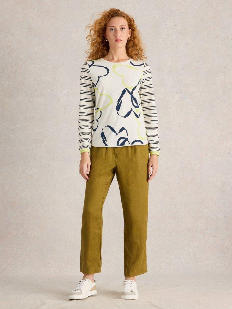 CLARA TEE CREW NECK in NAT PR - MODEL FRONT