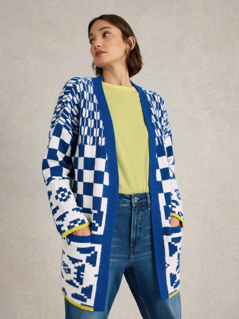 GEO MIX CARDI in BLUE MLT - LIFESTYLE