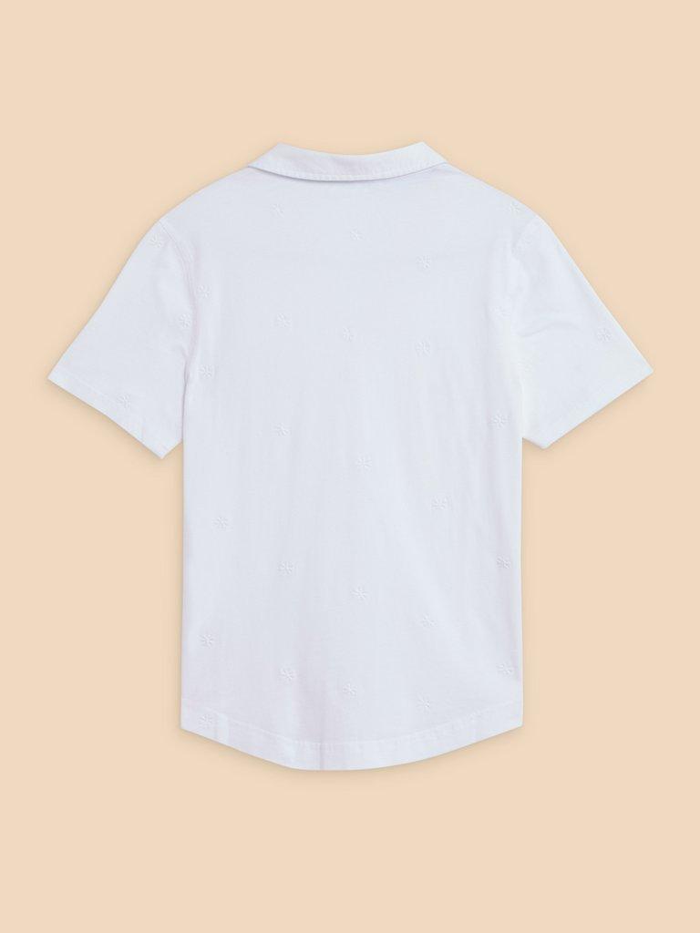 ANNIE EMBROIDERED SHIRT in BRIL WHITE - FLAT BACK