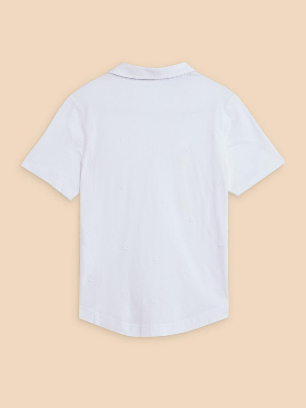 ANNIE EMBROIDERED SHIRT in BRIL WHITE - FLAT BACK