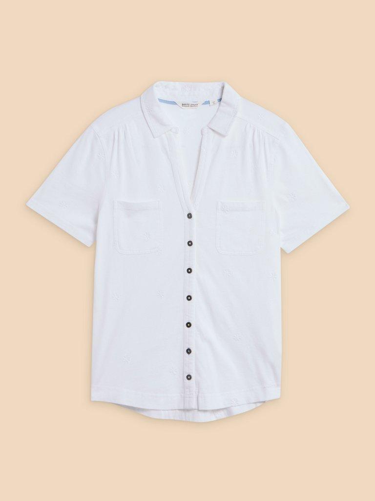 ANNIE EMBROIDERED SHIRT in BRIL WHITE - FLAT FRONT