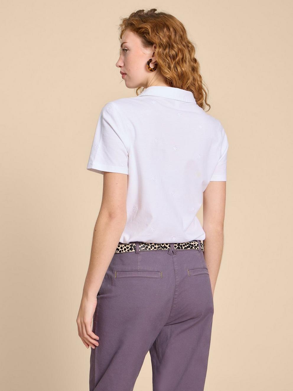 ANNIE EMBROIDERED SHIRT in BRIL WHITE - MODEL BACK