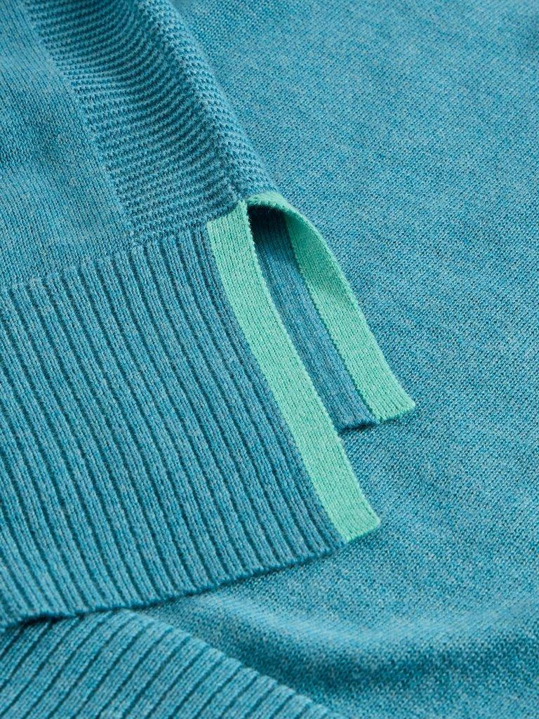 OLIVE LONG SLEEVE JUMPER in MID BLUE - FLAT DETAIL